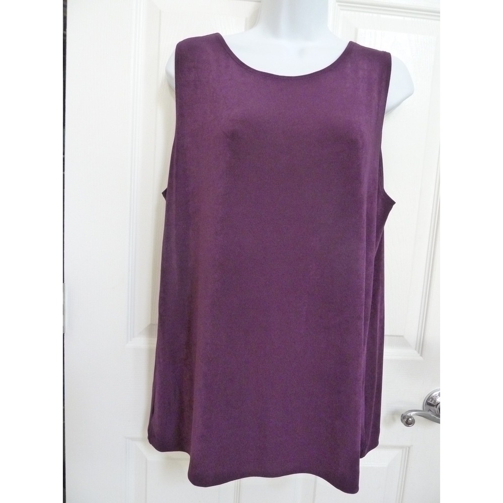 *NEW!! CHICO'S TRAVELERS Sz 3=16/18 XL Purple Tank Top Office Career Slinky*
